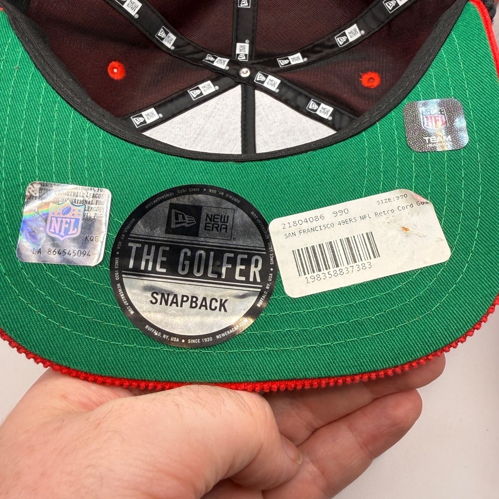 New Era San Francisco 49ers Retro Snapback Hat Corduroy Red & Gold - Picture 5 of 5